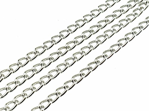 Vintageparts 2 m einfach gedrehte Gliederkette in silberfarben platiniert, 3 x 5 mm, DIY-Schmuck Vintageparts 2 m einfach gedrehte Gliederkette in silberfarben platiniert, 3 x 5 mm, DIY-Schmuck von Vintageparts FACHHANDEL FÜR SCHMUCKZUBEHÖR