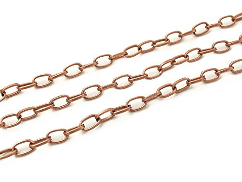 2 m ovale Gliederkette in antik Kupfer, 6,8 x 4 mm von Vintageparts, DIY-Schmuck von Vintageparts FACHHANDEL FÜR SCHMUCKZUBEHÖR