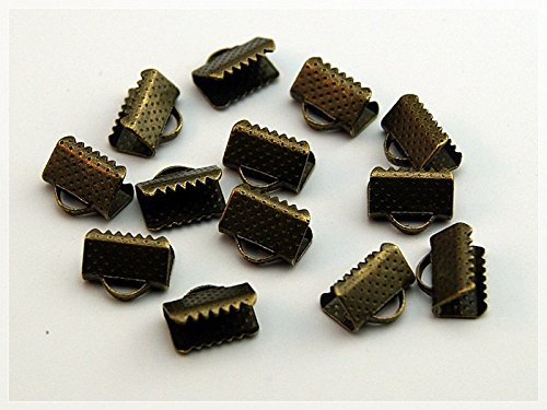 Vintageparts 20 Bandklemmen in antik Bronze, 10 mm, DIY-Schmuck von Vintageparts FACHHANDEL FÜR SCHMUCKZUBEHÖR
