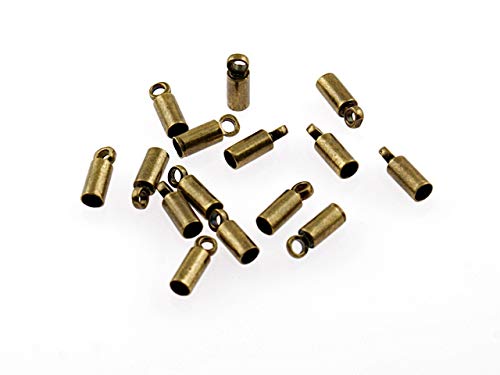 20 Endkappen für 2,3mm Bänder in antik Bronze von Vintageparts FACHHANDEL FÜR SCHMUCKZUBEHÖR
