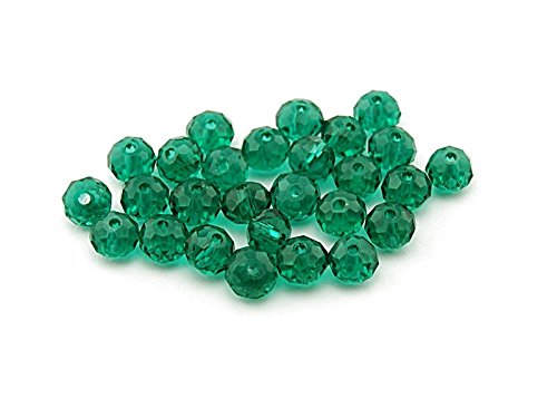 20 Glasschliffperlen 6 mm in Emerald von Vintageparts, DIY-Schmuck von Vintageparts FACHHANDEL FÜR SCHMUCKZUBEHÖR