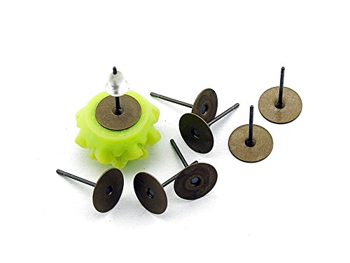 Vintageparts 20 Ohrstecker antik Bronze mit 8 mm Klebepad, DIY-Schmuck von Vintageparts FACHHANDEL FÜR SCHMUCKZUBEHÖR