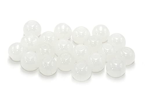 20 glänzende Glasperlen in Jadeoptik in weiß 8,5mm von Vintageparts zum Schmuck selber Machen von Vintageparts FACHHANDEL FÜR SCHMUCKZUBEHÖR