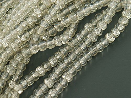 200 transparente Crackle Glasperlen, 4 mm Durchmesser von Vintageparts FACHHANDEL FÜR SCHMUCKZUBEHÖR