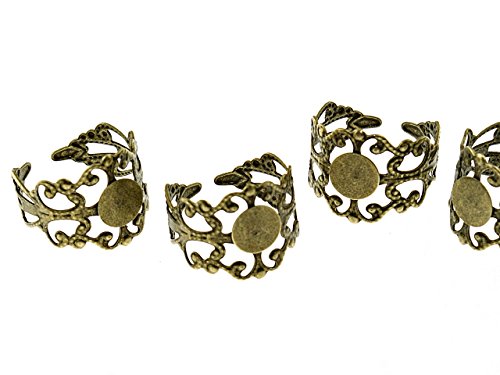 3 Ringrohlinge in antik Bronze für Klebeperlen von Vintageparts, DIY-Schmuck von Vintageparts FACHHANDEL FÜR SCHMUCKZUBEHÖR