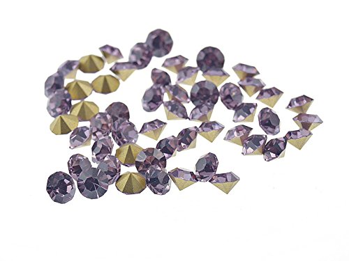 Vintageparts 30 Strasssteine in Orchidee, 4 mm, DIY-Schmuck von Vintageparts FACHHANDEL FÜR SCHMUCKZUBEHÖR