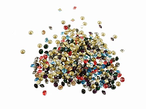 Vintageparts 30 Strasssteine in bunt, 3 mm, DIY-Schmuck von Vintageparts FACHHANDEL FÜR SCHMUCKZUBEHÖR