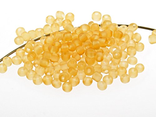 300 Rocailles Perlen in gefrostet beige, 4 mm von Vintageparts, DIY-Schmuck von Vintageparts FACHHANDEL FÜR SCHMUCKZUBEHÖR