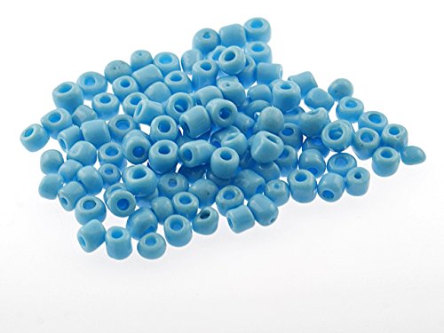 300 Rocailles Perlen in hellblau, 4 mm von Vintageparts, DIY-Schmuck von Vintageparts FACHHANDEL FÜR SCHMUCKZUBEHÖR