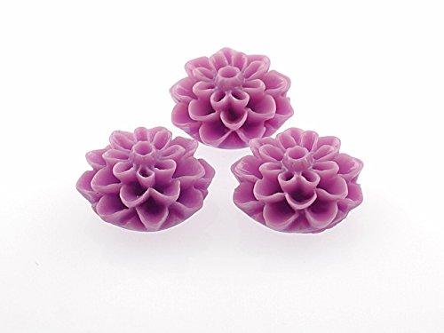 4 Cabochon Blume flieder Klebeperle 4 Cabochon Blume flieder Klebeperle von Vintageparts FACHHANDEL FÜR SCHMUCKZUBEHÖR