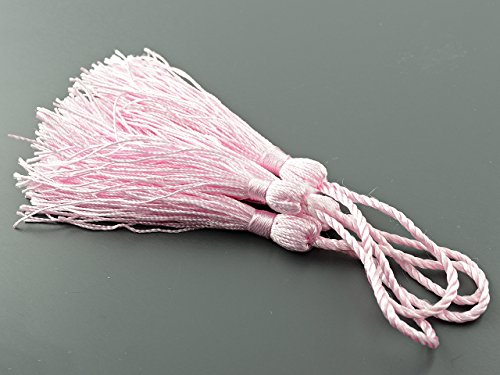 Vintageparts Quasten in rosa aus Perlgarn 4 Stück zum kreativen Nähen, Kissenhüllen gestalten und Schmuck herstellen von Vintageparts FACHHANDEL FÜR SCHMUCKZUBEHÖR