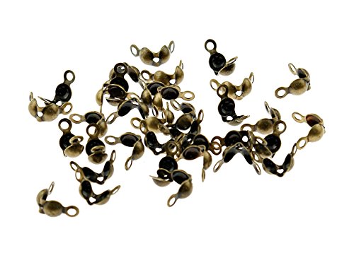 50 Endkappen für Fädelmaterial in antik Bronze, 3,5 mm 50 Endkappen für Fädelmaterial in antik Bronze, 3,5 mm von Vintageparts FACHHANDEL FÜR SCHMUCKZUBEHÖR