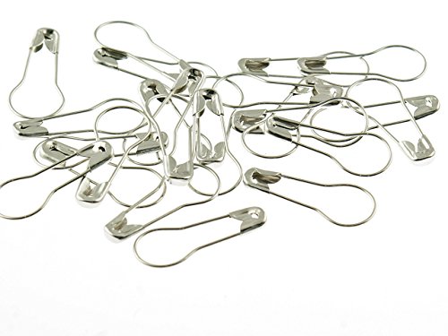 Vintageparts 50 Sicherheitsnadeln Etikettiernadeln in silberfarben, DIY-Schmuck von Vintageparts FACHHANDEL FÜR SCHMUCKZUBEHÖR