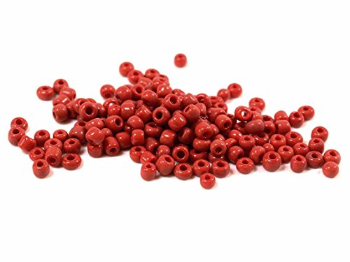 500 Rocailles Perlen in rot, 3 mm von Vintageparts FACHHANDEL FÜR SCHMUCKZUBEHÖR