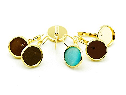 6 Brisuren in goldfarben für 12 mm Cabochons 6 Brisuren in goldfarben für 12 mm Cabochons von Vintageparts FACHHANDEL FÜR SCHMUCKZUBEHÖR