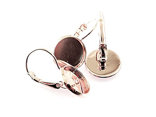 Vintageparts 6 Brisuren in roségoldfarben für 12 mm Cabochons, DIY-Schmuck von Vintageparts FACHHANDEL FÜR SCHMUCKZUBEHÖR