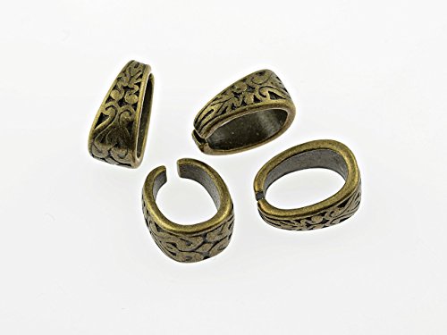 Vintageparts 6 Collierschlaufen für Bänder in antik bronzefarben, DIY-Schmuck von Vintageparts FACHHANDEL FÜR SCHMUCKZUBEHÖR