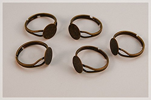 6 Ring Rohlinge in antik bronze von Vintageparts FACHHANDEL FÜR SCHMUCKZUBEHÖR