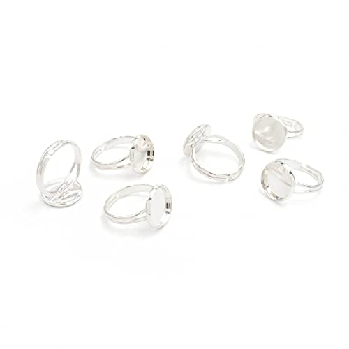 6 Ringrohlinge silberfarben für 12 mm Cabochon von Vintageparts, DIY-Schmuck 6 Ringrohlinge silberfarben für 12 mm Cabochon von Vintageparts, DIY-Schmuck von Vintageparts FACHHANDEL FÜR SCHMUCKZUBEHÖR