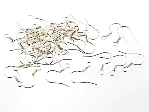 60 schlichte Ohrhaken silberfarben beschichtet, Fischerhaken 60 schlichte Ohrhaken silberfarben beschichtet, Fischerhaken von Vintageparts FACHHANDEL FÜR SCHMUCKZUBEHÖR