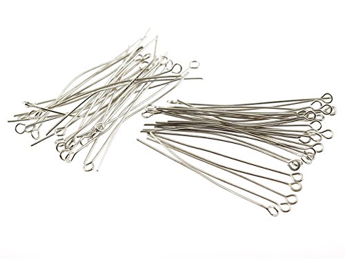 Vintageparts 70 Kettelstifte 5 cm silberfarben platiniert, DIY-Schmuck von Vintageparts FACHHANDEL FÜR SCHMUCKZUBEHÖR