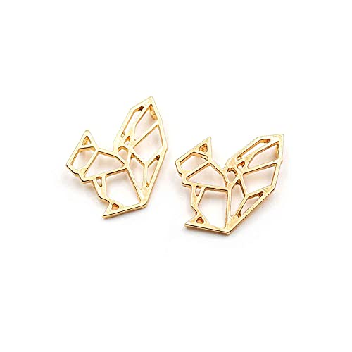 Vintageparts Anhänger als Eichhörnchen im Origami Stil in goldfarben 2 Stück, DIY-Schmuck von Vintageparts FACHHANDEL FÜR SCHMUCKZUBEHÖR