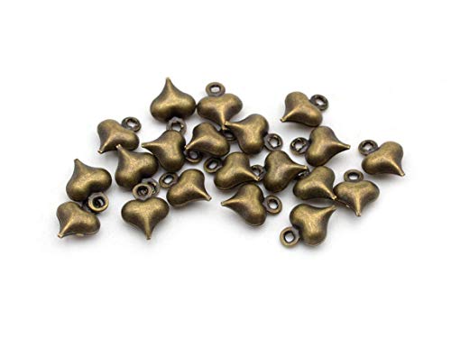 Vintageparts Anhänger als Herzen aus Messing in antik bronzefarben 20 Stück Schmuck selber Machen von Vintageparts FACHHANDEL FÜR SCHMUCKZUBEHÖR