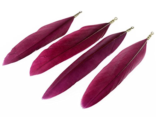 Vintageparts Anhänger aus echten Federn in aubergine 4 Stück Vogelfeder, Boho Style, Modeschmuck, DIY-Schmuck, Federanhänger Vintageparts Anhänger aus echten Federn in aubergine 4 Stück Vogelfeder, Boho Style, Modeschmuck, DIY-Schmuck, Federanhänger von Vintageparts FACHHANDEL FÜR SCHMUCKZUBEHÖR