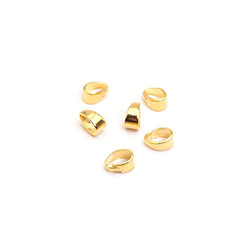 Collierschlaufen aus Messing 18k Goldbeschichtung 6 mm 6 Stück von Vintageparts zum Schmuck selber Machen von Vintageparts FACHHANDEL FÜR SCHMUCKZUBEHÖR