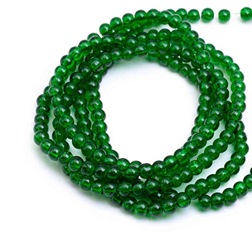 Crackle Glasperlen in smaragdgrün 4 mm 200 Stück von Vintageparts zum Schmuck selber Machen Schmuckperlen Perlenschmuck Armband Kette Ohrringe von Vintageparts FACHHANDEL FÜR SCHMUCKZUBEHÖR