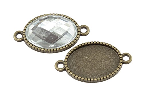 Fassungen als Verbinder für 13 x 18 mm Cabochons in antik bronzefarben 6 Stück von Vintageparts, DIY-Schmuck von Vintageparts FACHHANDEL FÜR SCHMUCKZUBEHÖR