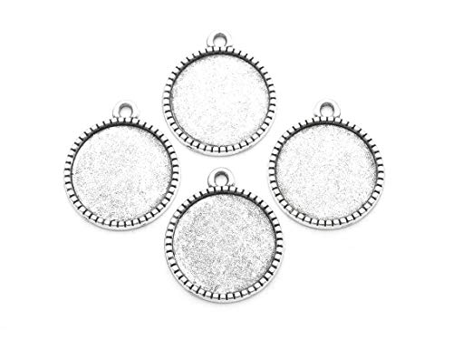 Fassungen in antik silberfarben für 16mm Cabochons 4 Stück von Vintageparts FACHHANDEL FÜR SCHMUCKZUBEHÖR