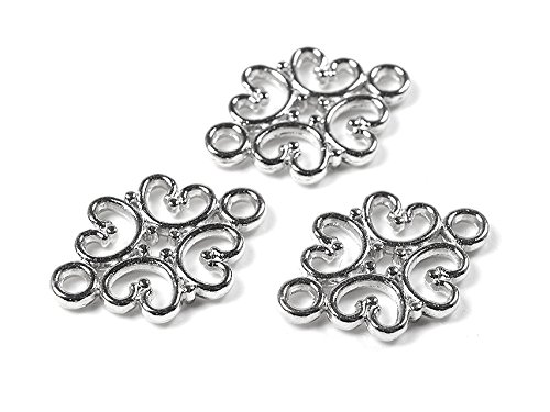 Filigrane Verbinder in silberfarben platiniert 12 Stück von Vintageparts DIY-Schmuck Filigrane Verbinder in silberfarben platiniert 12 Stück von Vintageparts DIY-Schmuck von Vintageparts FACHHANDEL FÜR SCHMUCKZUBEHÖR