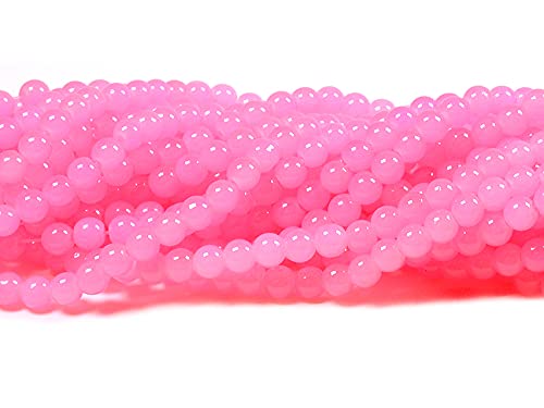 Glasperlen in Jadeoptik in Light pink 6,5mm 30 Stück von Vintageparts zum Schmuck selber Machen von Vintageparts FACHHANDEL FÜR SCHMUCKZUBEHÖR