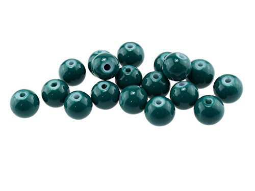 Glasperlen in petrol glasiert 8 mm 50 Stück von Vintageparts, DIY-Schmuck von Vintageparts FACHHANDEL FÜR SCHMUCKZUBEHÖR