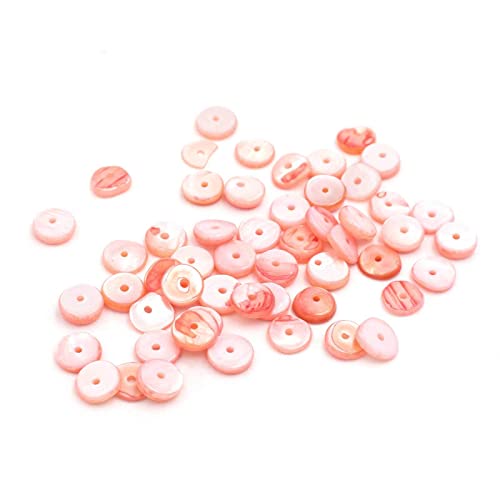 Heishi Perlen aus Perlmutt in Rosa 6 mm 5 Gramm ca. 50 Stück | DIY | Schmuckherstellung | Muschel | Naturprodukt | Natürlich | Natur | Bunt | Meer | Ozean von Vintageparts FACHHANDEL FÜR SCHMUCKZUBEHÖR