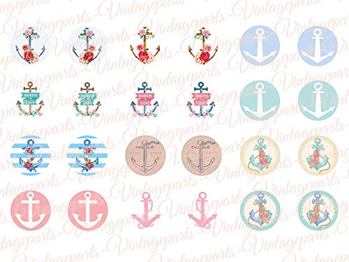 Motivbogen Anchor für 16mm Cabochons von Vintageparts FACHHANDEL FÜR SCHMUCKZUBEHÖR