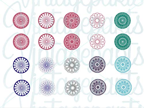 Motivbogen Mandala für 16mm Cabochons von Vintageparts, DIY-Schmuck von Vintageparts FACHHANDEL FÜR SCHMUCKZUBEHÖR