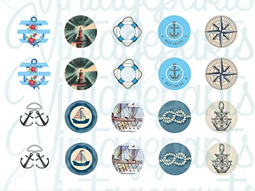 Vintageparts Motivbogen Nautic für 18mm Cabochons Schmuck selber Machen von Vintageparts FACHHANDEL FÜR SCHMUCKZUBEHÖR