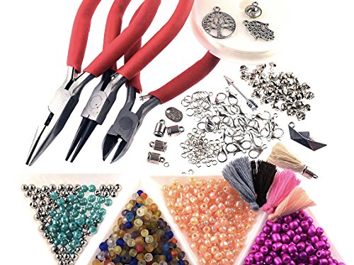 Vintageparts Perlen Armband Set zum DIY Schmuck, 1000 Teile mit Zangen von Vintageparts FACHHANDEL FÜR SCHMUCKZUBEHÖR