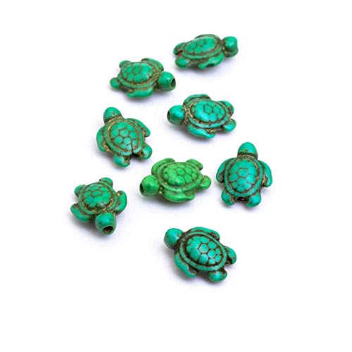 Perlen aus synthetischem Türkis als Schildkröte 18mm 8 Stück von Vintageparts zum Schmuck selber machen von Vintageparts FACHHANDEL FÜR SCHMUCKZUBEHÖR