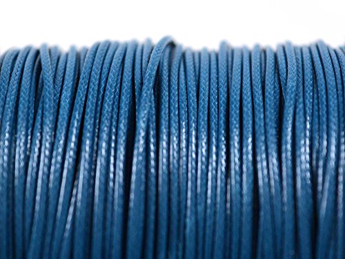 Polyesterkordel gewachst in blau 1 mm 10 m von Vintageparts DIY Schmuck Kordel aus Polyester Makrameeband von Vintageparts FACHHANDEL FÜR SCHMUCKZUBEHÖR