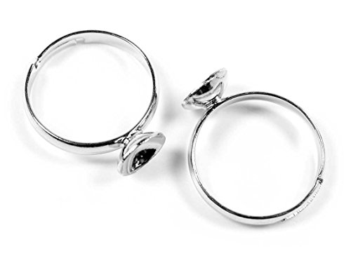 Vintageparts Ringrohlinge aus Messing mit Klebepad für Hohlperlen in silberfarben platiniert 4 Stück DIY Schmuck von Vintageparts FACHHANDEL FÜR SCHMUCKZUBEHÖR