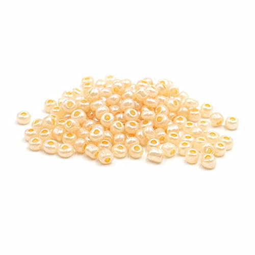 Rocailles Perlen in beige 4 mm 20 Gramm von Vintageparts FACHHANDEL FÜR SCHMUCKZUBEHÖR
