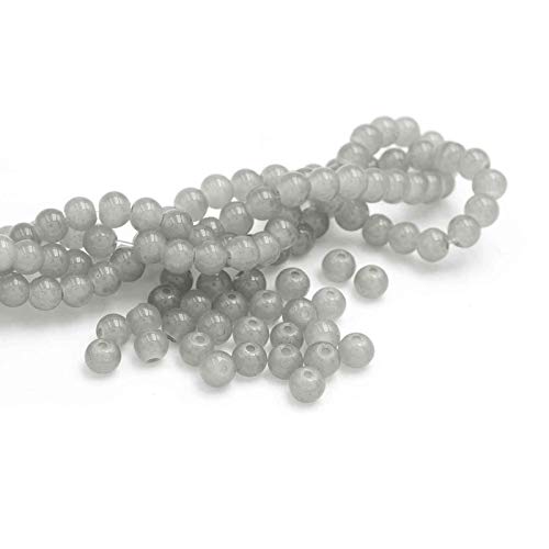 Strang kleine Glasperlen in lavendelgrau, 4x4,6mm von Vintageparts zum Schmuck selber Machen von Vintageparts FACHHANDEL FÜR SCHMUCKZUBEHÖR