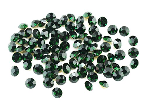Vintageparts Strasssteine in Emerald 3,8mm 50 Stück DIY Schmuck zum selber basteln dunkelgrün Glasschliff cabochon von Vintageparts FACHHANDEL FÜR SCHMUCKZUBEHÖR