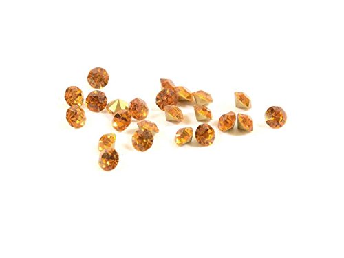 Strasssteine in orange 4,2 mm 50 Stück von Vintageparts DIY-Schmuck von Vintageparts FACHHANDEL FÜR SCHMUCKZUBEHÖR