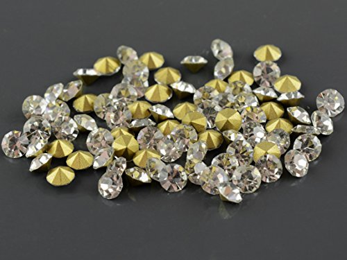 Strasssteine in silber 3,8 mm 50 Stück von Vintageparts, DIY-Schmuck von Vintageparts FACHHANDEL FÜR SCHMUCKZUBEHÖR