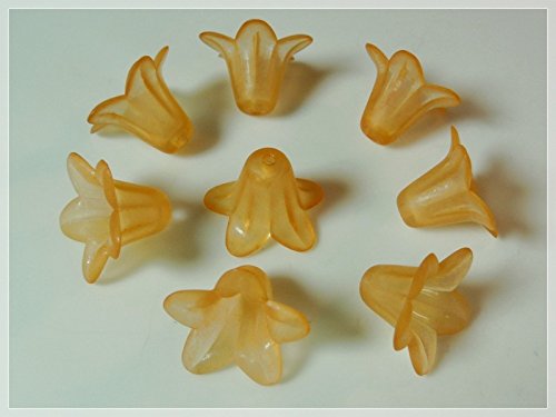 10 Blüten 18 mm orange gefrostet Vintage von Vintageparts FACHHANDEL FÜR SCHMUCKZUBEHÖR