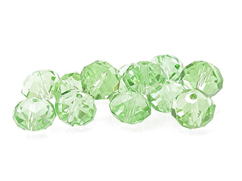 Vintageparts 10 Glasschliffperlen in hellgrün, 12 mm, DIY-Schmuck von Vintageparts FACHHANDEL FÜR SCHMUCKZUBEHÖR